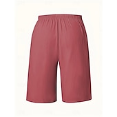 baratos Shorts-Mulheres chinês Bermudas Férias Moda Básico Comprimento do joelho Cintura Alta Tecido Bolsos Cintura elástica Confortável Macio Micro-Elástica Ao ar livre Rua Verde Militar Azul marinho Preto Branco