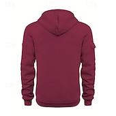 abordables pulls molletonnés-Homme Sweat à capuche Sweat-shirt zippé Sweat à capuche en polaire Abricot Rouge vin Noir bleu marine Bleu À capuche Uni Zip Up Poche Avant Quart de zip Sport &amp; Loisir Occasionnel Quotidien