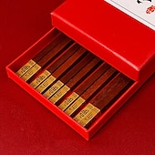 cheap Cooking Utensils-5Pairs Wood Chopsticks Chinese Style Solid Wood Chopsticks Family Hotel Wedding Chopstick Set