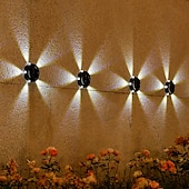 economico Applique per esterni-1 lampada da parete solare impermeabile per esterni con 5 fasci LED, illuminazione per cortile, giardino, recinzione, balcone, scala