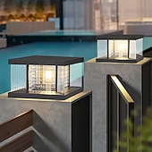 abordables Lampadaire sur poteau-Lampadaire d&#039;extérieur à LED en métal de 20 W, luminaire à colonne pour entrée de jardin, 110-240 V