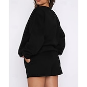 女性用 トラックスーツ プルオーバースウェットシャツ スウェットショーツ レース ソリッド スーツウェア 秋 Темный хаки ブラック ジム アスレイジャー ランニング 防風 長袖 スポーツ アクティブウェア 伸縮性あり レギュラー お買い得  トラックスーツ-女性用 トラックスーツ プルオーバースウェットシャツ スウェットショーツ レース ソリッド スーツウェア 秋 Темный хаки ブラック ジム アスレイジャー ランニング 防風 長袖 スポーツ アクティブウェア 伸縮性あり レギュラー