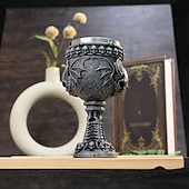 baratos Halloween Cozinha-Taça de vinho com esqueleto de Halloween, taça de vinho tinto com caveira de diabo gótico e forro de aço inoxidável, decoração assustadora de Halloween para festa ou presente