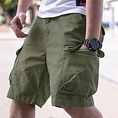 baratos Partes inferiores-Homens Bermuda Cargo Shorts de caminhada Ao ar livre Normal Secagem Rápida Leve Elástico Respirável Calção Bolsos Preto Verde Tropa Tênis Golfe Corrida S M L XL XXL