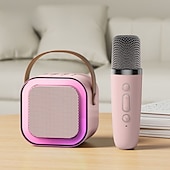 billige Mikrofoner-k12 trådløs mikrofon karaokemaskin bluetooth-høyttaler ktv hifi stereolyd led-lys for utendørs hjemmefest