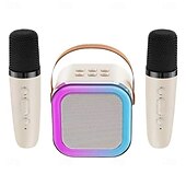 billige Mikrofoner-k12 trådløs mikrofon karaokemaskin bluetooth-høyttaler ktv hifi stereolyd led-lys for utendørs hjemmefest