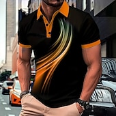 tanie Męska koszulka polo geometryczna-Męskie Geometryczny Tenké Gra polo Krótki rękaw Koszulki polo Koszule z kołnierzykiem Biznesowy swobodny Na zewnątrz Athleisure Dzienne zużycie Druk 3D Lato Czerwony Niebieski Fioletowy