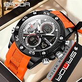 abordables Relojes digitales-Reloj electrónico de lujo Sanda 5104 para estudiantes, multifuncional, resistente al agua, deportivo, con cronómetro, a la moda.