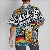 levne Košile-Oktoberfest Pivo Preclík Havajské košile Aloha košile Bavorský Mnichov němčina Grafika Pro Pánské Dospělé Karneval Pivo Oktoberfest 3D tisk Dovolená Párty