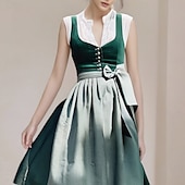 voordelige Jurken-Carnaval Oktoberfest bier Jurken Dirndl Trachtenkleider hulp in de huishouding Bavarian Duits Weiden Dames Carnaval Bierfestival Doek in traditionele stijl Kleding Schort