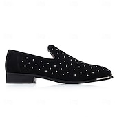 abordables Mocasines-Zapatos sin cordones de ante azul marino para hombre con detalles tachonados y detalles dorados: zapatos sin cordones de lujo para fiestas nocturnas, bodas y reuniones formales.