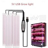 ieftine Lumini Reglabile LED-Lampă USB pentru creșterea plantelor, cu spectru complet, lumină de creștere a luminii solare, comutator de reglare temporizată de 5V, tub telescopic plug-in, iluminat pentru plante de interior