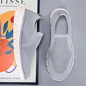 economico Sneakers da uomo-scarpe slip-on da uomo in similpelle beige con inserti in mesh – scarpe comode, leggere e traspiranti per l&#039;uso quotidiano, i viaggi e le attività rilassanti del fine settimana