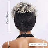 baratos Perucas Sintéticas sem Touca-Perucas sintéticas Encaracolado Afro Prumo Com Franjas Fabrico à Máquina Peruca 10 polegadas A1 Cabelo Sintético Mulheres Clássico Confortável Cores Gradiente Multi Cores