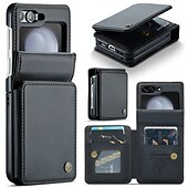 Недорогие Чехлы для Samsung-телефон Кейс для Назначение SSamsung Galaxy Z Flip 5 Откидная крышка Откидная подножка Защита от удара ТПУ Кожа PU