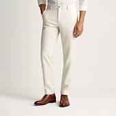 baratos Calças Elite Masculinas-Homens Calças Côr Sólida Comprimento do joelho O negócio Estilo Clássico Casual Preto Branco Sem Elasticidade