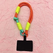 baratos Cordões de telefone e pulseiras-Nova pulseira de pulso colorida bloqueada, capa curta anti-perda para celular, dopamina, cartão estético de alta qualidade para homens e mulheres, confortável e resistente