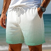 baratos shorts de suor 3d masculino-Homens Cor gradiente Calções Waffle Shorts de moletom Shorts casuais Cintura Média Moda Casual Férias Corrida Dar certo Cintura elástica com cordão Shorts com bolsos Designer Roupa
