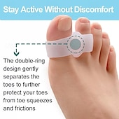 ieftine Îngrijire personală și sănătate-6 bucăți de capace și separatoare din silicon pentru degete, protecții moi pentru degete cu recul pentru degete ciocan, ameliorarea hallux valgus, deformări ale degetelor, calmarea durerii și