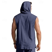 preiswerte Fitness Tank-Tops-Herren Tank Top Weste Unterhemd Ärmelloses Shirt Ärmellos Mit Kapuze Sommer Einfach Mode Designer Basic Knöpfe Urlaub Straße Ausgehen Schwarz Weiß Gelb Top T-Shirt für Herren