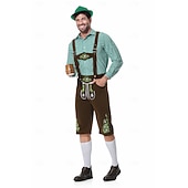 abordables Hombres-Oktoberfest Lederhosen Camisas Sombrero alpino bávaro Alemán alpino prados Hombre Fiesta Festival de Cerveza Paño de estilo tradicional