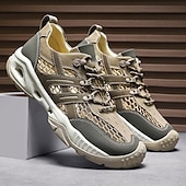 baratos Ténis para Homem-Tênis masculino cáqui para caminhada ao ar livre - tênis de corrida de trilha duráveis com malha respirável e sola antiderrapante para acampamentos, caminhadas e aventuras diárias ao ar livre