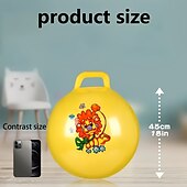 お買い得  屋外活動-ハンドル付きの耐久性のある巨大な跳ねるボール、楽しいスポーツ &amp;3～6歳のお子様向けゲーム。誕生日、クリスマス、ハロウィン、感謝祭、イースターに最適なギフト。（ランダムカラーパターン）PVC製おもちゃ。
