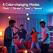 cheap Home Appliances-LED Lamp Dimmable Multicolour RGB Light Bulb 2000 mah Rechargeable Bulb A65 Light Smart Remote Control Home Decor Outdoor Activities and Camping