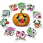 ieftine Autocolante de Halloween-10 buc autocolante decorative cu dovleci de Halloween, creați mini autocolante cu fețe de dovleac pentru copii și copii mici, cadouri de Halloween pentru petreceri de tip „trick or treat” și