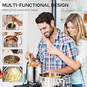 baratos Utensílios de Cozinha-Panela de óleo de aço inoxidável 304 de 1,5 l/2 l com filtro, recipiente de gordura essencial para fritura profunda, filtro de óleo versátil de grande capacidade e multifuncional para fritar, ferver e