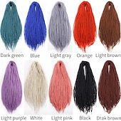 abordables Crocheter les cheveux-Extensions de dreadlocks noires de 20 pouces - 0,24 po de largeur, 20 brins d&#039;extensions de dreadlocks en laine, dreads en laine à double extrémité pour femmes &amp;hommes - dreadlocks hippies faits main