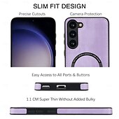 Χαμηλού Κόστους Samsung Θήκη-τηλέφωνο tok Για Samsung Galaxy S22 S22 Plus Ultra Α53 A52 Πίσω Κάλυμμα Μαγνητική Υποστήριξη ασύρματης φόρτισης Ανθεκτική σε πτώσεις Ρετρό TPU PU δέρμα