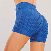 economico Leggings semplici-Per donna Shorts Leggings Streetwear Casual Corto Vita Alta Semplice Elastico in vita Jacquard Traspirabilità Elasticizzato Vacanza Streetwear Abbigliamento quotidiano Nero Bianco Giallo Rosso Estate