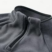 economico felpe in pile-Per uomo Felpa con zip Felpa con cappuccio in pile Nero Rosso Grigio Colletto Mao Semplice Con zip Zip a un quarto Sport &amp; Outdoor Casuale Quotidiano Streetwear Cool Abbigliamento Sportivo Autunno