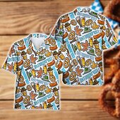 baratos Vestuário Gráfico-camisas havaianas Camisa Aloha Bávaro Munique Alemão Alpino Arte Gráfica para Homens Adulto Impressão 3D  para Carnaval Cerveja Oktoberfest Praia Férias Festa