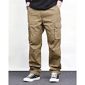 cheap Cargo Pants-Men&#039;s Cargo Pants Trousers Elastic Waist Drawstring Multi Pocket Plain Wearable Outdoor Daily Camping &amp; Hiking Fashion Classic Black Green