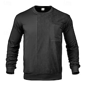 abordables Sweat-shirts basiques-Homme Sweat-shirt Pull Noir Blanche Beige Gris Col ras du cou Uni Texturé Sport &amp; Loisir Occasionnel Quotidien Streetwear Frais Designer Printemps &amp; Automne Vêtement Tenue Pulls Capuche Pulls