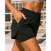 abordables Pantalones cortos de correr-Mujer Pantalones Cortos Running Mallas Short Cintura elástica Bermudas Casual Deporte Verano Secado rápido Ligero Transpirable Tenis Correr Corriendo Ajuste regular Ropa de deporte Ropa de Deporte