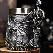 economico Tazze e tazzine-Boccale da birra con drago guerriero, regalo per l&#039;Oktoberfest, boccale con drago di fuoco della mitologia occidentale, boccale con spada nordica, tazza da caffè e birra, regalo di Natale per uomo