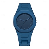 abordables Relojes de Cuarzo-Reloj de pulsera de silicona para hombre y mujer, informal, sencillo, resistente al agua, moderno y versátil, de cuarzo.