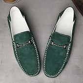 abordables Chaussures sans lacets &amp; mocassins-Mocassins en daim beige pour hommes avec boucle, légers et flexibles, parfaits pour une tenue de bureau décontractée, des soirées sociales et des journées de détente