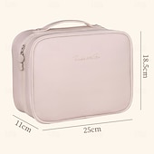 voordelige Sieradenkistjes-3-in-1 multifunctionele PU cosmetische tas, grote capaciteit en premium draagbare make-up kwasten organizer, reis make-up koffer, Moederdag cadeau voor vrouwen