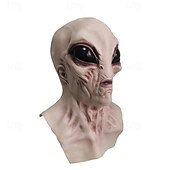 economico Maschera di Halloween &amp; Accessori-Maschera aliena spaventosa di Halloween per adulti, realistici costumi spaventosi, maschera in lattice per il viso, 4 varianti di colore, maschera horror extraterrestre, accessorio spettrale per feste