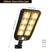 cheap Outdoor Wall Lights-100/200led Solar Street Light IP65 Waterproof Solar Outdoor Motion Sensor Lights Solar Wall Light with Remote for Garden Yard  1PC