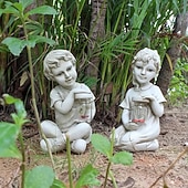 Недорогие Ландшафтные огни-1 шт., водонепроницаемый уличный солнечный светильник для мальчика-муравья, божьей коровки, девочки, сада, двора, газона, дорожки, парка, смоляной статуи, декоративного освещения для ландшафтного