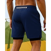 abordables Pantalones cortos de correr-Hombre Pantalones Cortos Running Pantalones cortos al aire libre Cintura elástica Bermudas Deporte Casual Ligero Transpirable Tenis Correr Corriendo Ajuste regular Ropa de deporte Ropa de Deporte