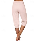 billige cargobukser for kvinner-Dame Capri-bukser Søndagsshorts Gatemote Fritid Kalv lengde Medium Midje عادي Elastisk midje Snorer Pusteevne Myk Mikroelastisk Feriereise Gate Dagligdagstøy Svart Rosa Navyblå Grønn Sommer Normal