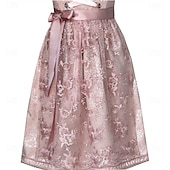 levne Dirndl-Oktoberfest Šaty Zástěra Dámské šaty Služka Bavorský němčina Mnichov Louky Dámské Párty Pivní festival Tradiční Styl Tkanina Bez halenky