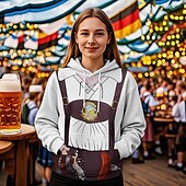 levne Mikiny s kapucí-Pivo Oktoberfest Kapuce Tisk Přední kapsa Grafika Pro Dámské Dospělé Karneval Pivo Oktoberfest 3D tisk Dovolená Párty