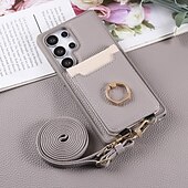 billiga Skal och fodral till Samsung-telefon fodral Till Samsung Galaxy S25 S25 Plus S24 Ultra S24 S24 Ultra Plus S23 Ultra Plus S23 S23 Plus S22 Ultra S22 S21 Plus Ultra Plånboksfodral med snodd Stöd Kortplats Kontor / företag